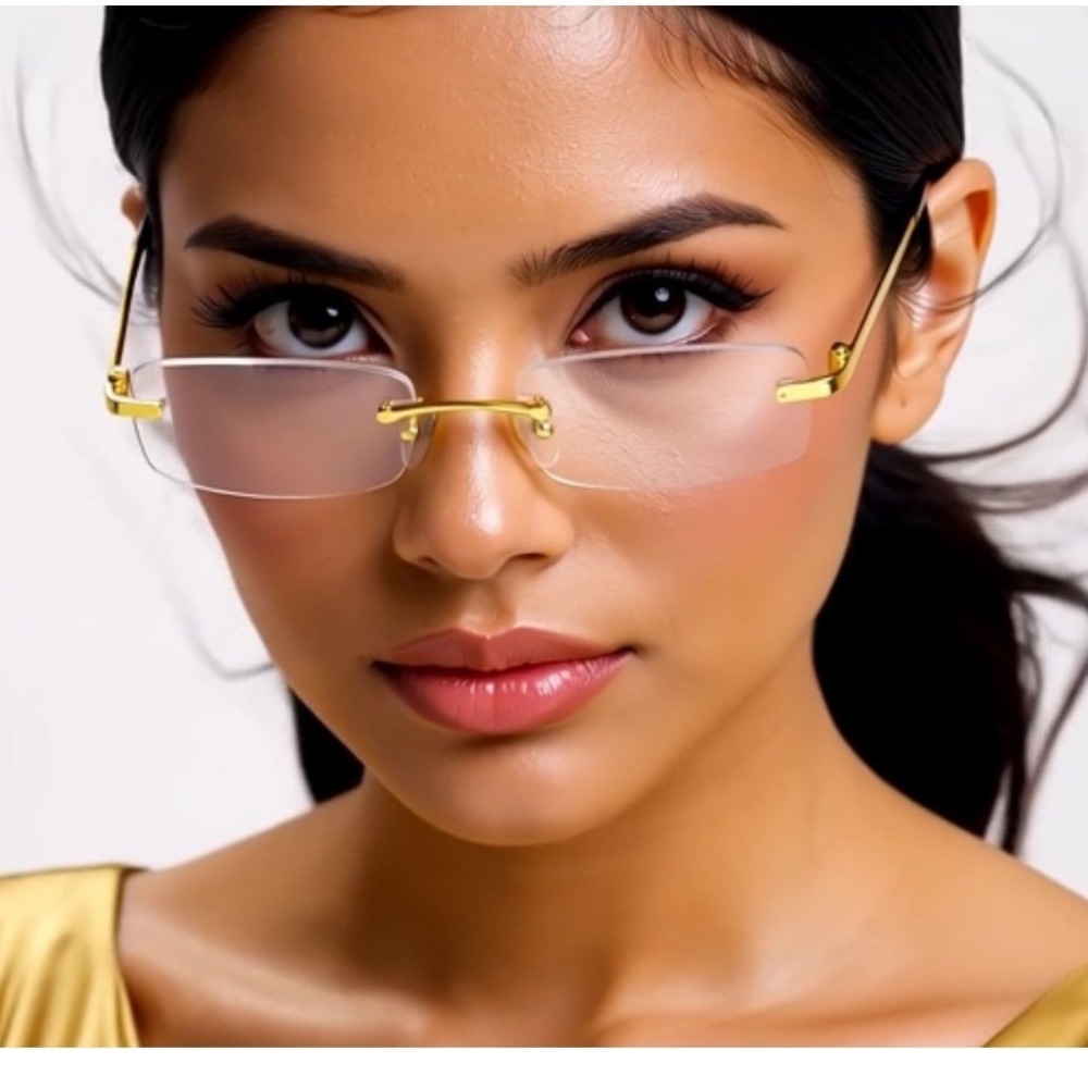 ICE LIGHT WEIGHT RIMLESS WOMEN SHAPE LADYS FASHION MODERN CLEAR COMFORT EYEGLASS